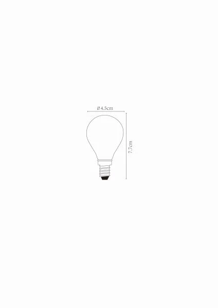 Lucide P45 - Ampoule filament - Ø 4,5 cm - LED Dim. - E14 - 1x4W 2700K - Transparent - TECHNISCH